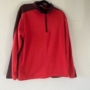 Nike Long-sleeve quarter zip top. T-shirt. Red and purple color Sz L. Dry fit
